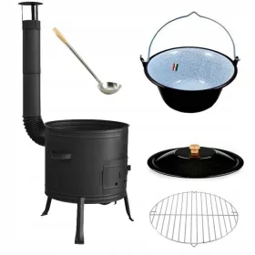  BUCĂTĂRĂ DE CAMP + CĂRBĂTOR 25L 42CM GRIL oală