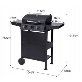    GRIL GAZ EL FUEGO SAN JOSE 3 ARZĂTORI GRĂTAR FONTĂ + REDUCTOR ACUM DISPONIBIL!