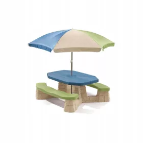  STEP2 Masă de picnic cu umbrelă și bănci