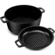 VASOA FONTA EMALTAT PENTRU CAPAC GAZ INDUCTIA FOC 5L GRIL MARE XL