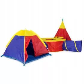    Set Cort Copii Case 7in1 + 4 Tuneluri pentru Loc de Joaca Casa/Gradina
