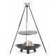  TREPIED GRĂTAR DE GRADINA OTEL NEGRU 80CM + FOGAR DE GRADINA BALI 80CM