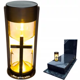   Lampion Solar LED cu Statuetă și Cruce pentru Mormânt - Decortrend