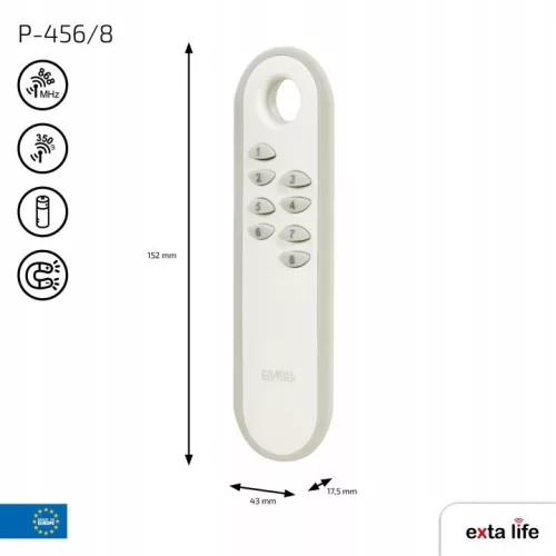 Telecomandă cu opt canale Zamel EXTA LIFE P-456/8