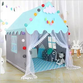  CORT TIPI PENTRU COPII GIRLANDA TEEPEE BLUE