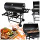  Grătar de Cărbune de Grădină cu Capac și Termometru pe Roți Large XXL 71x35 cm