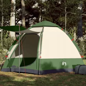  Cort cabină pentru 4 persoane, verde, pliabil rapid