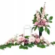 Stroik Funerar cu Lanternă Albă și Buchet de Flori