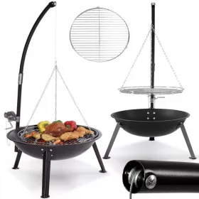    GRĂTAR DE GRĂDINA 80 CM GRĂTAR ROTUND TREPIED FOCUL DE TABĂRĂ
