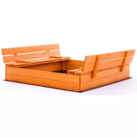    Cutie de nisip din lemn închisă impregnată 120 cm Set de produse pentru lustruire