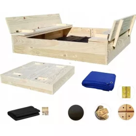    CUTIȚA DE NIPS ÎNCHIS DIN LEMN CU SAZ ȘI SPATAR 120X120X20 PRELAȚĂ
