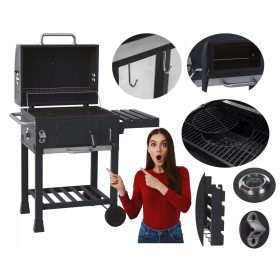    GRĂTAR PREMIUM 3 în 1 DESCHIȘTOR TACĂ CENSĂ GRĂTAR FONTĂ ROȚI XXL