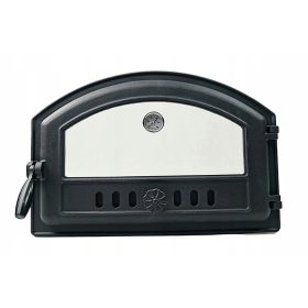    Ușă din fontă pentru soba INN-008 47x32x22cm cu sticlă și termometru