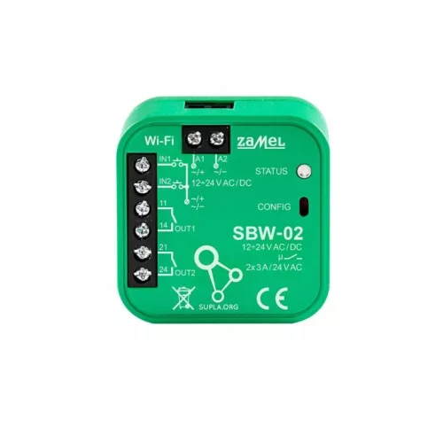 Controler de porți cu două canale Zamel SUPLA SBW-02 Wi-Fi