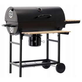    GRĂTAR BUTOI DE CARBUNE CU CAPAC PE ROTI CU RAFT 101x70,5x94,5 CM