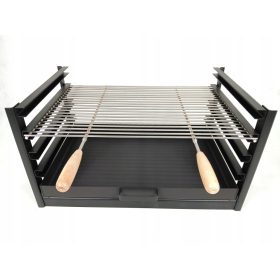    Inserție pentru afumătoare cu grătar din cărămidă 65,5x40x35cm focar cu grătar din oțel inoxidabil