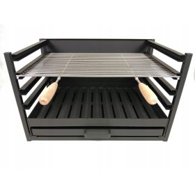    Inserție grătar 65x40x40cm grătar din oțel inoxidabil, focar cu extragere, cenușă