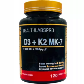   Capsule Health Labs Pro D3 10 000 UI + K2 MK-7 200 μg - 120 buc 