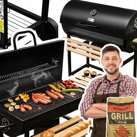    Gratar cu carbune de gradina Mese butoi otel gratar solid + 2KG CARBUNE