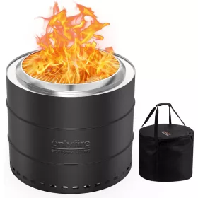    Focar de gradina din otel inoxidabil fara fum Onlyfire 50cm negru