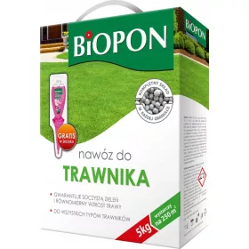    FERTILIZANT DE GAUZĂ BIOPON 5KG GRANULE ÎN CUTIE CU MÂNER IRBĂ GROSĂ