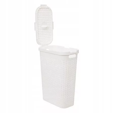 Cos de rufe alb din plastic 40 l cu capac