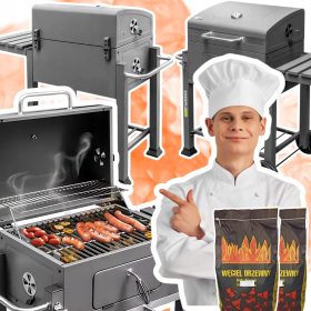    Gratar cu carbune cu masa din fonta, gratar solid, afumat +4kg carbune