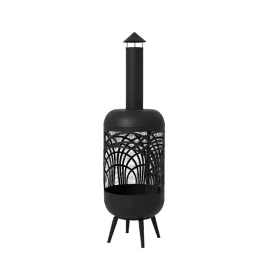 Semineu Cos Foc Negru Metal Inaltime 139 cm