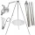  Trepied grătar de grădină 200cm inox + grătar 60cm + rolă + funie INOX
