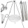  Trepied grătar de grădină 200cm inox + grătar 80cm + rolă + funie INOX