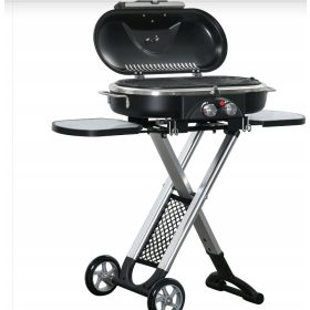    GRĂTAR PE GAZ PLIABILE CU BLAT DE MESA GRILA LATERALĂ DE 2 ARZĂTORI