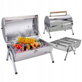    GRIL Grătar turistic portabil de grădină mic cărbune 38x30 oțel inoxidabil