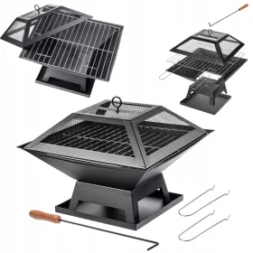    FOCUL DE GRADINA PENTRU GRARA DE TARA CU CAPAC GRATA 46cm SET OTEL