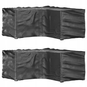   Huse Impermeabile pentru Mobilier de Grădină, PE, Negru, 215x215x90 cm, Set de 2