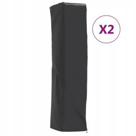   Husă de Protecție Rezistentă la Apă pentru Mobilier de Grădină, Negru 58x58x228 cm - Set 2 Bucăți