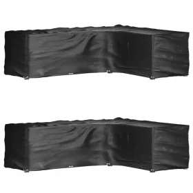   Huse de Protecție pentru Mobilier de Grădină Rezistente la Apă și UV, Set 2 buc, 260x210x80 cm, Negru