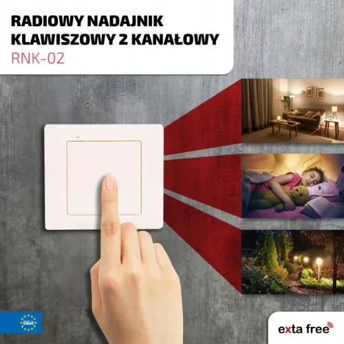 Transmițător de perete Zamel EXTA FREE RNK-02 cu două canale