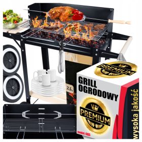    GRĂTAR DE GRADINA CU GRARA DE CARBUNE REGLABILA RAFTURI PE ROTI GRAR STABIL