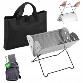   MINI GRIL TURISTIC PORTATIV PLATIBIL LUMINOSOARE + GRILARE CARCASA