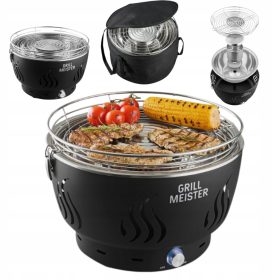    Gratar de masa cu carbune cu ventilatie GRILLMEISTER AG34 C1 fara fum NEGRU