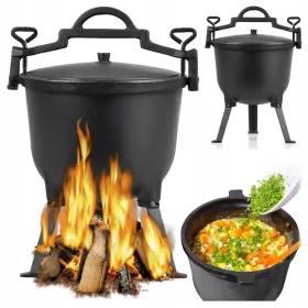    ghiveci din fonta ghiveci de vanatoare maghiara 10 l foc de tabara frigere in picioare