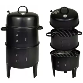    SMOKEHOUSE GRIL DE GRADINA CERCATOR DE CARBUNE 2 GRELE TERMOMERU SET 3in1