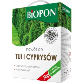    FERTILIZANT BIOPON PENTRU TUI ȘI CHIPAROS GRANULE 3KG CRESTERE RAPIDA COROANA DENSA