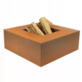  Focar de gradina Patrat Otel Corten 100 cm