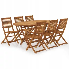   Set de Mobilier de Grădină Pliabil, 7 Piese din Lemn de Acacia