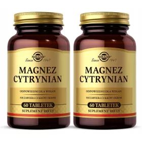   Supliment Magneziu Citrat Solgar, 400 mg - 120 Tablete, Suport Energetic și Muscular
