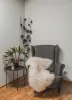 Piele naturală de oaie MB1a, aproximativ 70 cm, alb-crem