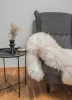 Piele naturală de oaie MB1a, aproximativ 70 cm, alb-crem