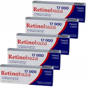 Cremă Retinobaza 17000 cu Vitamina A - Pachet 5 x 30g