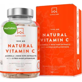   Vitamină C Naturală 1000 mg din Acerola și Măceș, 180 Capsule Vegetariene